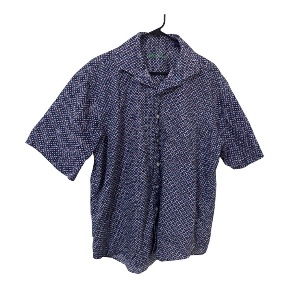 Alan Flusser 100% cotton men’s multi color button down dress shirt XL